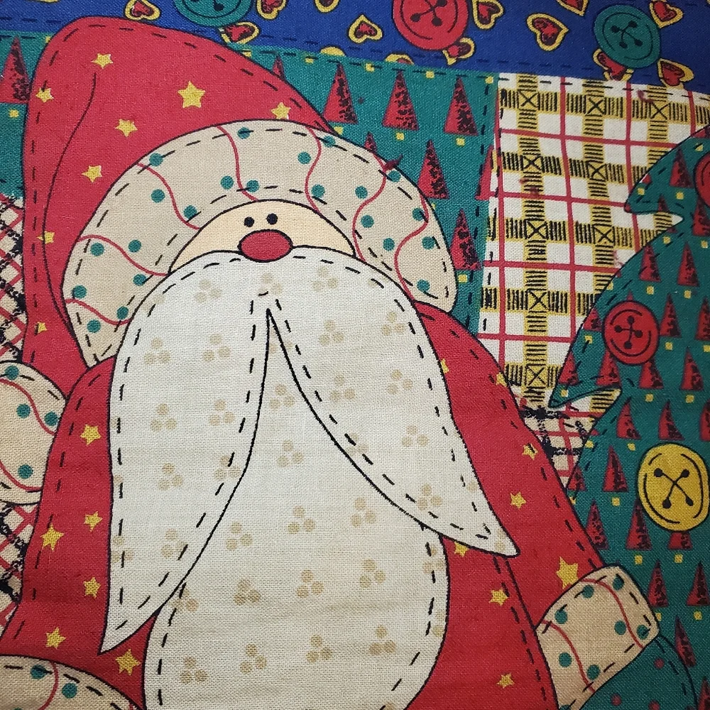 Vintage Cotton Padded Patchwork St Nicholas Santa Christmas Holiday 19